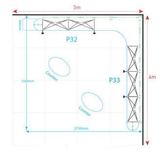 Image of a Premium Nomadic Plus P32 + P33 Corner Pop Up Stand